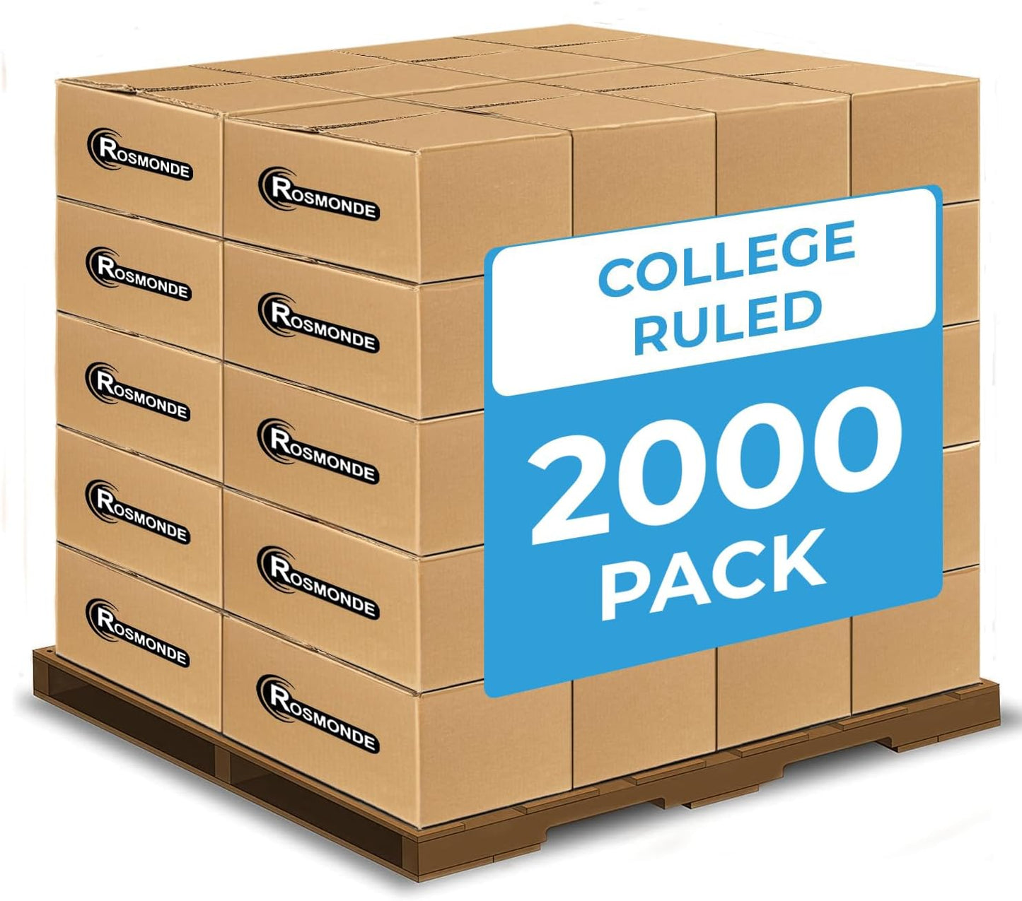 Rosmonde College Ruled Composition Notebooks 5 Pack, 200 Pages (100 Sheets), 9-3/4" x 7-1/2", White & Black Marble Composition Book, Hard Cover, Sturdy Sewn Binding, School, College & Office Supplies