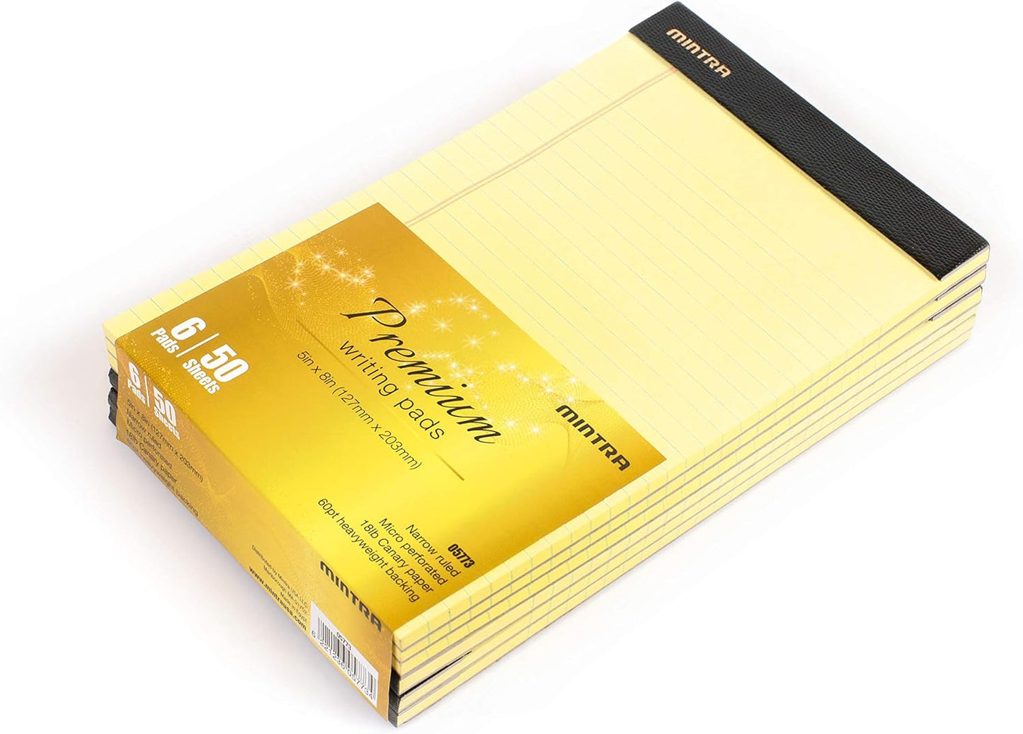 Mintra Office Colorful Legal Pads - Includes 2 Blue, 2 Pink, and, 2 Green Writing Pads, Micro Perforated Lined Sheets, Ideal for Professional & Personal Use, 5"x8" Narrow Ruled, 6 pack Basic Pastel
