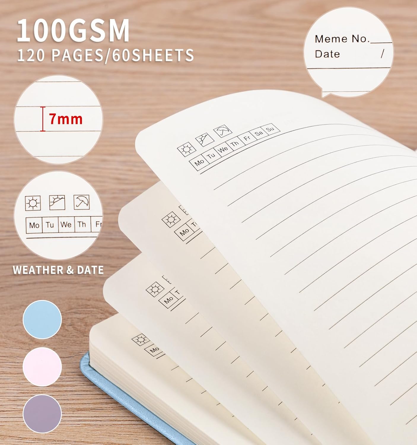 3 Pack Pocket Journaling Notebooks, A6 Small Notebook For Note Taking Journaling Notebooks Journals For Writing Mini Note Pads With Pen Holder 120 Pages 100 GSM Thick Paper(Nude, Brown, Forest Green)