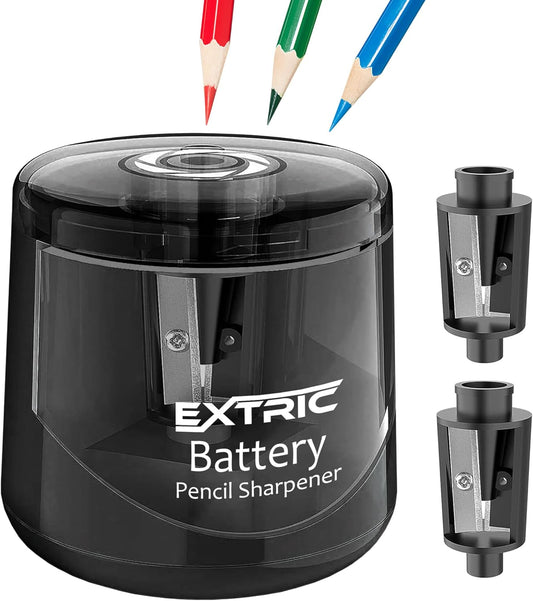 Battery Powered Electric Pencil Sharpener for #2 and Colored Pencils, Portable Sharpener for 6-8mm Pencils, Small Electronic Pencil Sharpeners for Home, School, Classroom, and Office Use