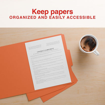 Staples File Folders, Letter Size, 1/3‑Cut Tabs, Purple, Durable 10.5‑Point Paper Stock, 100/Pack