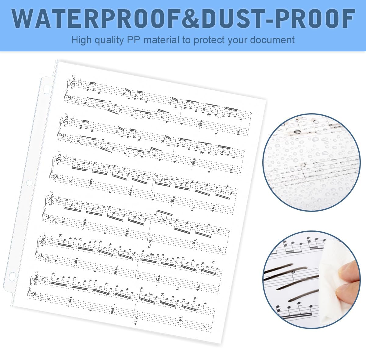 DOSEWART 70Pack Sheet Protectors, Clear Heavy Duty Plastic Page Protectors for 3 Ring Binder, Top Loading Sheet Protectors 8.5 x 11” for Photo, Paper, Document Protector
