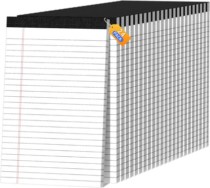 5x8 Legal Pads Writing Pad Note Pads, 8 Pack College Ruled Lined Paper Pad, White Perforated Notebook, Premium Notepads for School Office Home, 30 Sheets/Pack
