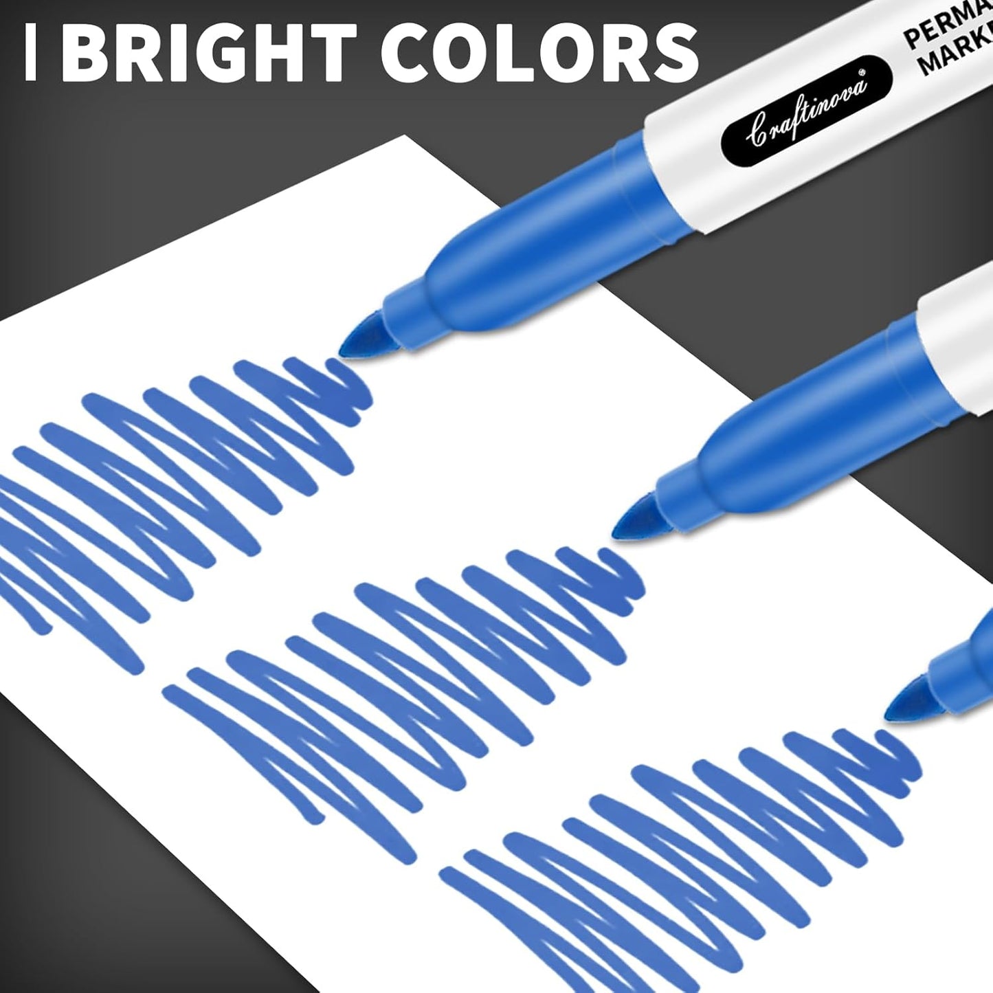 Black Ultra Fine Point Permanent Markers, Extra Fine Tip, Quick Drying and Waterproof, Fade Resistant Perfect on Paper, Glass, Metal, Plastic, Wood, Office & School Use, 30 Pack