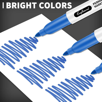 Black Ultra Fine Point Permanent Markers, Extra Fine Tip, Quick Drying and Waterproof, Fade Resistant Perfect on Paper, Glass, Metal, Plastic, Wood, Office & School Use, 30 Pack