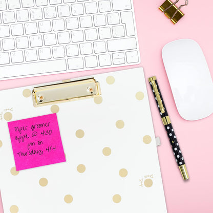 Kate Spade New York Clipboard Folio with Low Profile Clip, Black Professional Padfolio Includes Lined Notepad, Pen Loop, and Pocket, Polka Dots