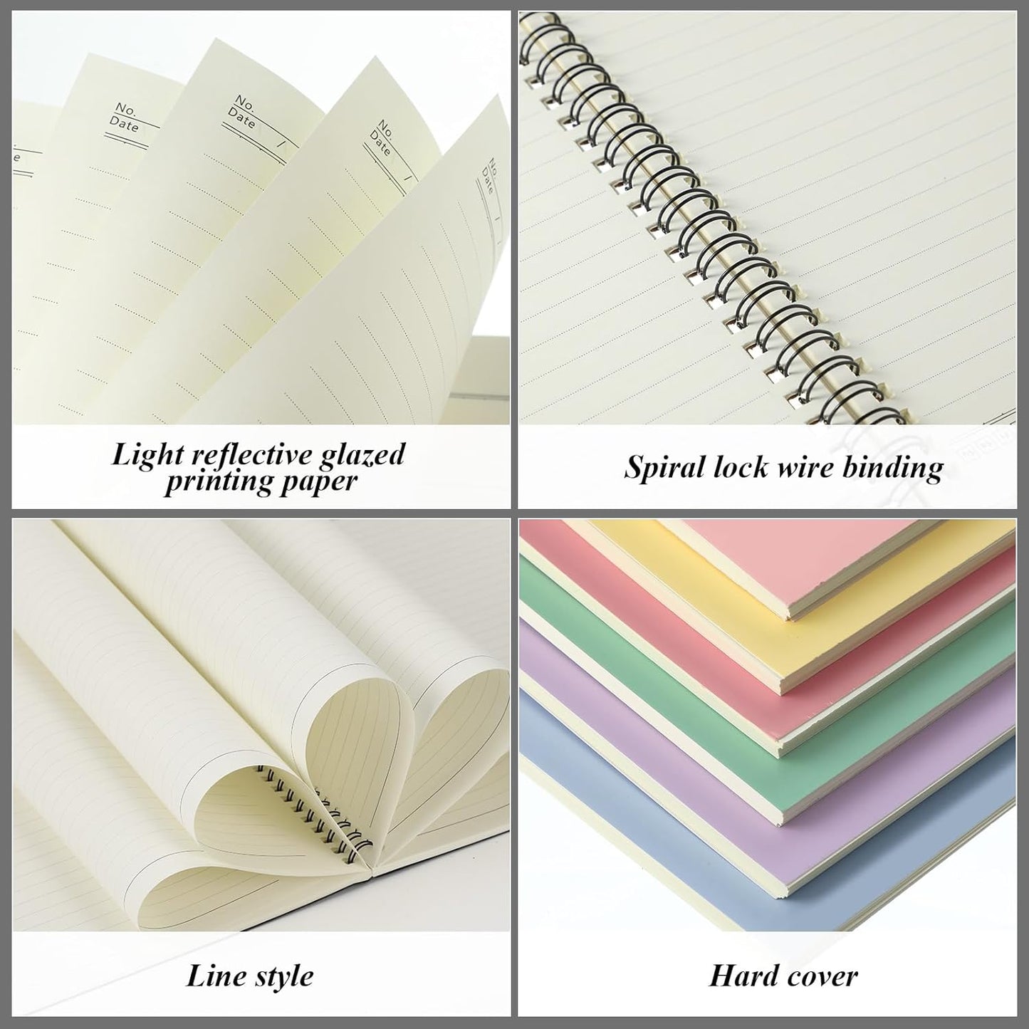 Leelosp 12 Pack Small Spiral Notebook Lined Spiral Journal College Ruled Notebook Wire Bound Kraft Cover, 120 Pages for Work (Multicolor,5.5 x 8.3 Inch)