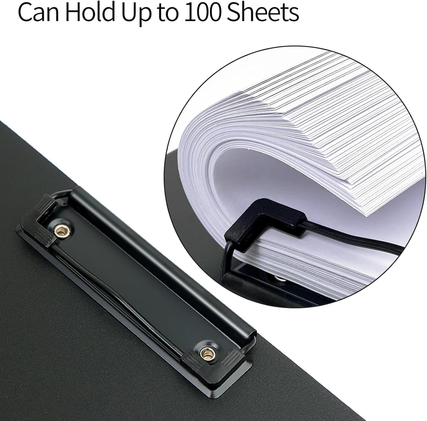 A4 Clipboard Folder,10 Pack Foldable Clipboards with Pocket for Business,Office,School or Restaurant (Black)