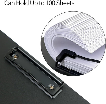 A4 Clipboard Folder,10 Pack Foldable Clipboards with Pocket for Business,Office,School or Restaurant (Black)