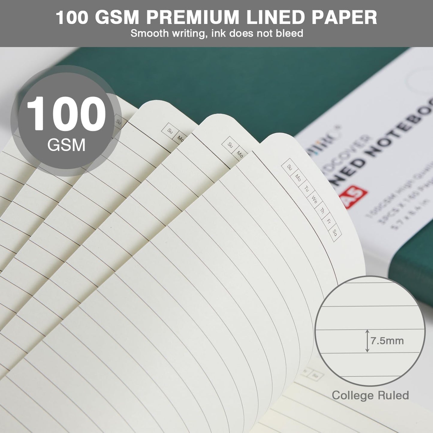 NIRMIRO Small Notebook Journals, 3 Pack Mini Pocket Note pads for Men & Women Writing, A6 Small Leather Notepad 3.7" x 5.7" with Pen, Black, Red, Green