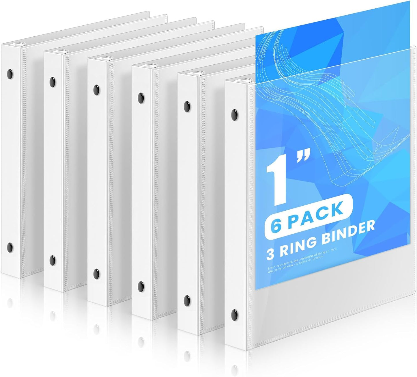 Henoyso 6 Pcs 2 Inch Mini 3 Ring Binders with Clear Front View Cover, Round Ring Blue A5 Binders Bulk Pack for School Office, Holds up to 490 Sheets, 5.5 x 8.5 Paper Half Letter Pages Organizer