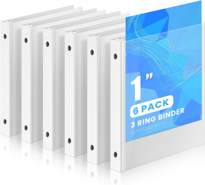 Henoyso 6 Pcs 2 Inch Mini 3 Ring Binders with Clear Front View Cover, Round Ring Blue A5 Binders Bulk Pack for School Office, Holds up to 490 Sheets, 5.5 x 8.5 Paper Half Letter Pages Organizer