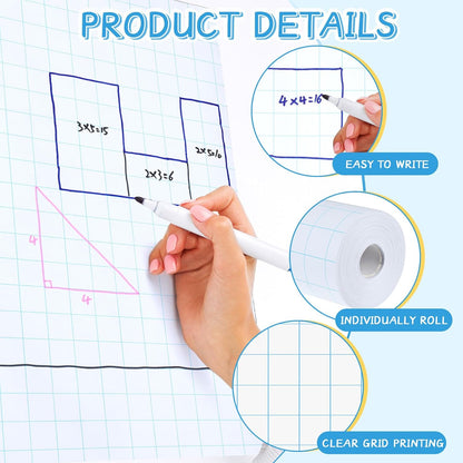 Jetec 1 Roll Large Grid Graph Paper Roll 1" Grid 16.5 Inch x 98ft Sewing Pattern Paper for Back to School Classroom Teaching Drafting Supplies Kids Students Gifts