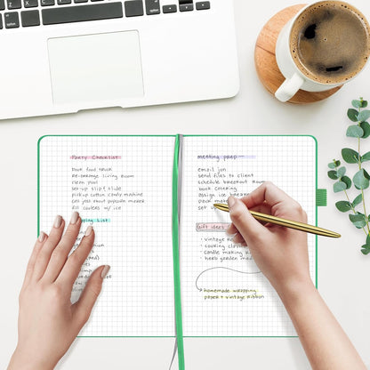 &And Per Se Lined Journal Notebook, 160 Pages, A5 5.7 x 8 inches College Ruled Thick Paper Notebook Journals for Writing, Hardcover Notebooks for Women Men Office School (1 Pack, Green) - Colors B
