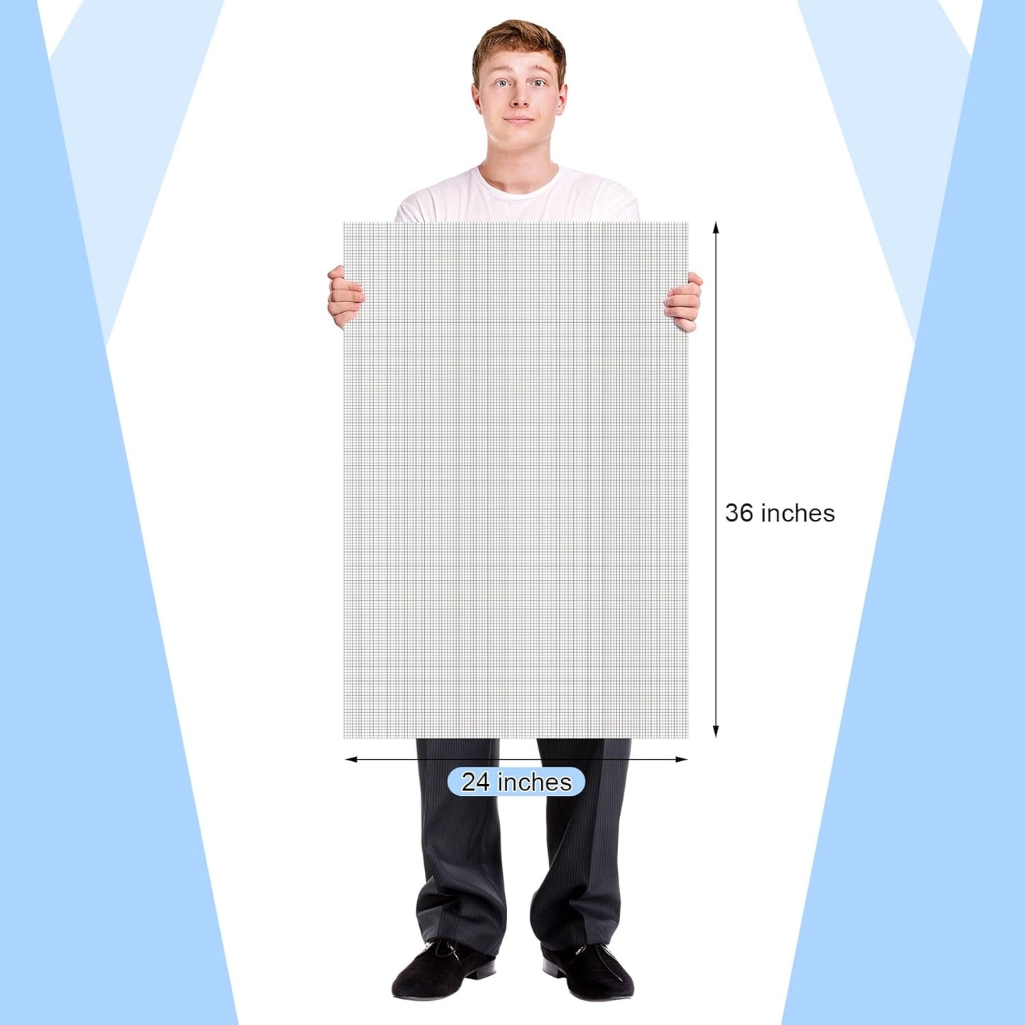 Fuyoooo 25 Sheet Graph Paper Pad 24" x 36" Large Graph 1" and 1/4" Ruled Grid Paper for Engineer Architect Designer Mathematician Draftsmen Sketch House Commercial Building Plan Drafting(White)