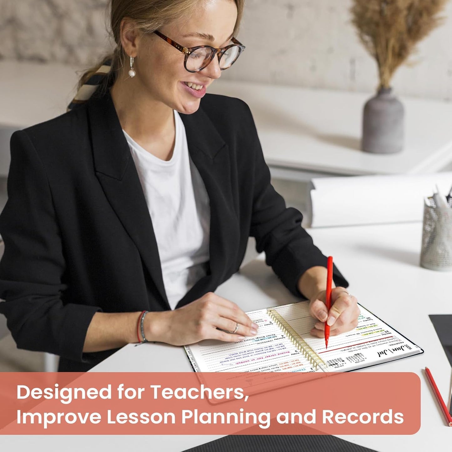 Planner 2026-2027, Academic Year Monthly and Weekly Calendar Planner, Jul 2026 - Jun 2027, Hardcover Teacher Student Planning Agenda book with Tabs, Perfect for School Office Supplies, 6.3" x 8.5" - Wildflowers