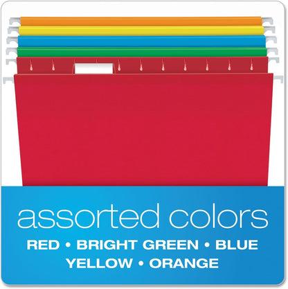 Pendaflex Reinforced Hanging File Folders, Letter Size, Bright Green, 1/5 Cut, 25/BX (4152 1/5 BGR)