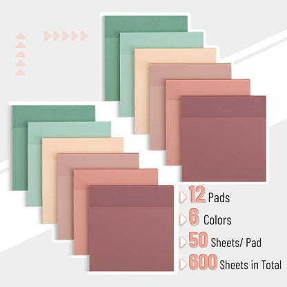 Mr. Pen- Transparent Sticky Notes, 3" x 3", 12 Pads, 600 Sheets, See Through Self-Adhesive Notes for Bible Journaling and Studying, Water-Resistant, Easy to Peel, Clean Removal