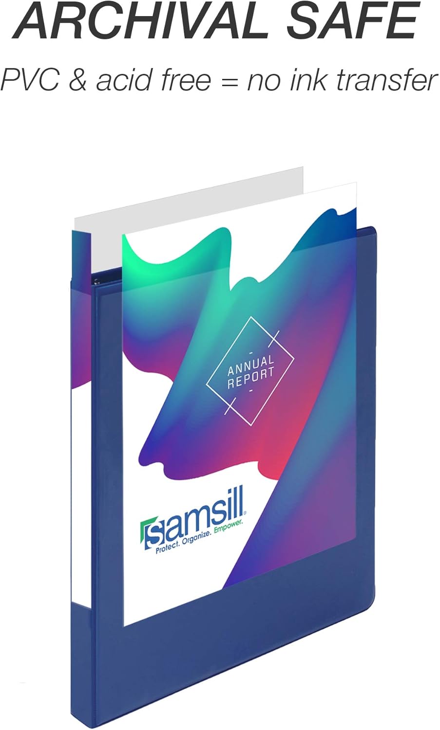 Samsill 1.5 Inch 3 Ring Binders, Economy Round Ring, Clear View Cover, 325 Sheet Capacity - for School, Home, Office - White, 4 Pack