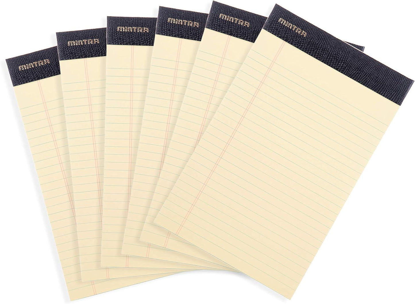 Mintra Office Colorful Legal Pads - Includes 2 Blue, 2 Pink, and, 2 Green Writing Pads, Micro Perforated Lined Sheets, Ideal for Professional & Personal Use, 5"x8" Narrow Ruled, 6 pack Basic Pastel
