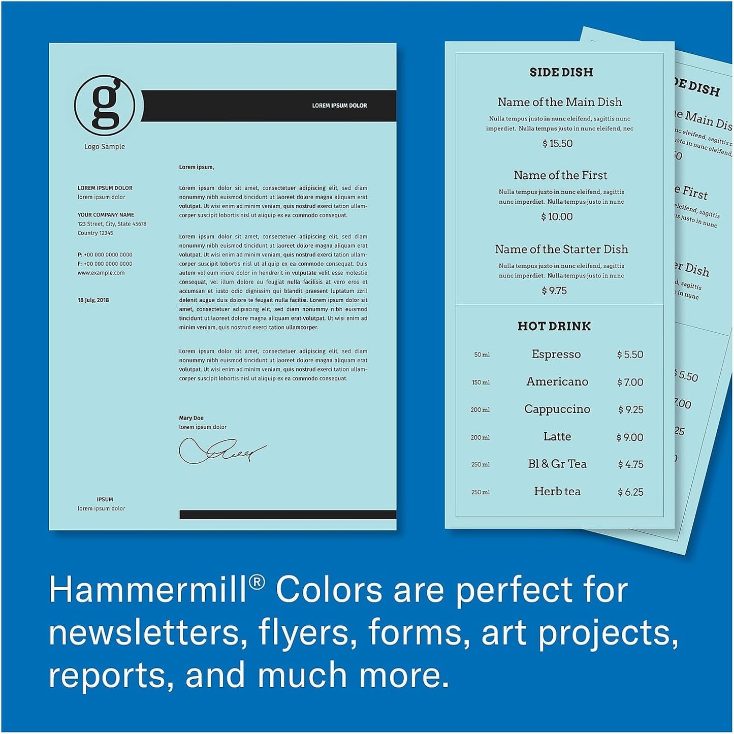 Hammermill Colored Paper, 20lb Pink Printer Paper, 8-1/2 x 11- 1 Ream (500 Sheets) - Made in the USA, Pastel Paper, 103382R