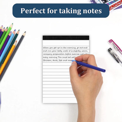 Legal Pads 8.5 x 14 Note Pads, 6 Pack Writing Pads Wide Ruled Notepads, Micro Perforated Notepad, Double-Side Printed Lined Paper Pads 30 Sheets per Notepad, White Legal Pads for Home, Office, School