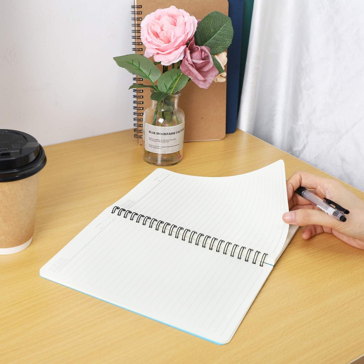 EUSOAR Spiral Notebook, A5 12packs 5.5"X8.3" 120 Pages Lined Travel Writing Notebooks Journal, Memo Notepad Sketchbook, Students College Office Business Subject Diary Ruled Book Journal-Black Cover