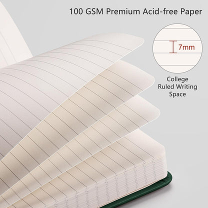 RETTACY Graph Grid Paper Notebook, 192 Pages, A5 Medium Size (5.7'' x 8.3''), 5 Squares per Inch, Leather Hardcover, 100 GSM Thick Paper, for School, Students, Math, Engineering (Brown)