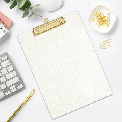 Rimilak Acrylic Glitter Clipboards, Sparkly Board with Low Profile Gold Clip, Designed for Classroom School and Office Use, A4 Letter Size 9 x 12.5 in, Pink