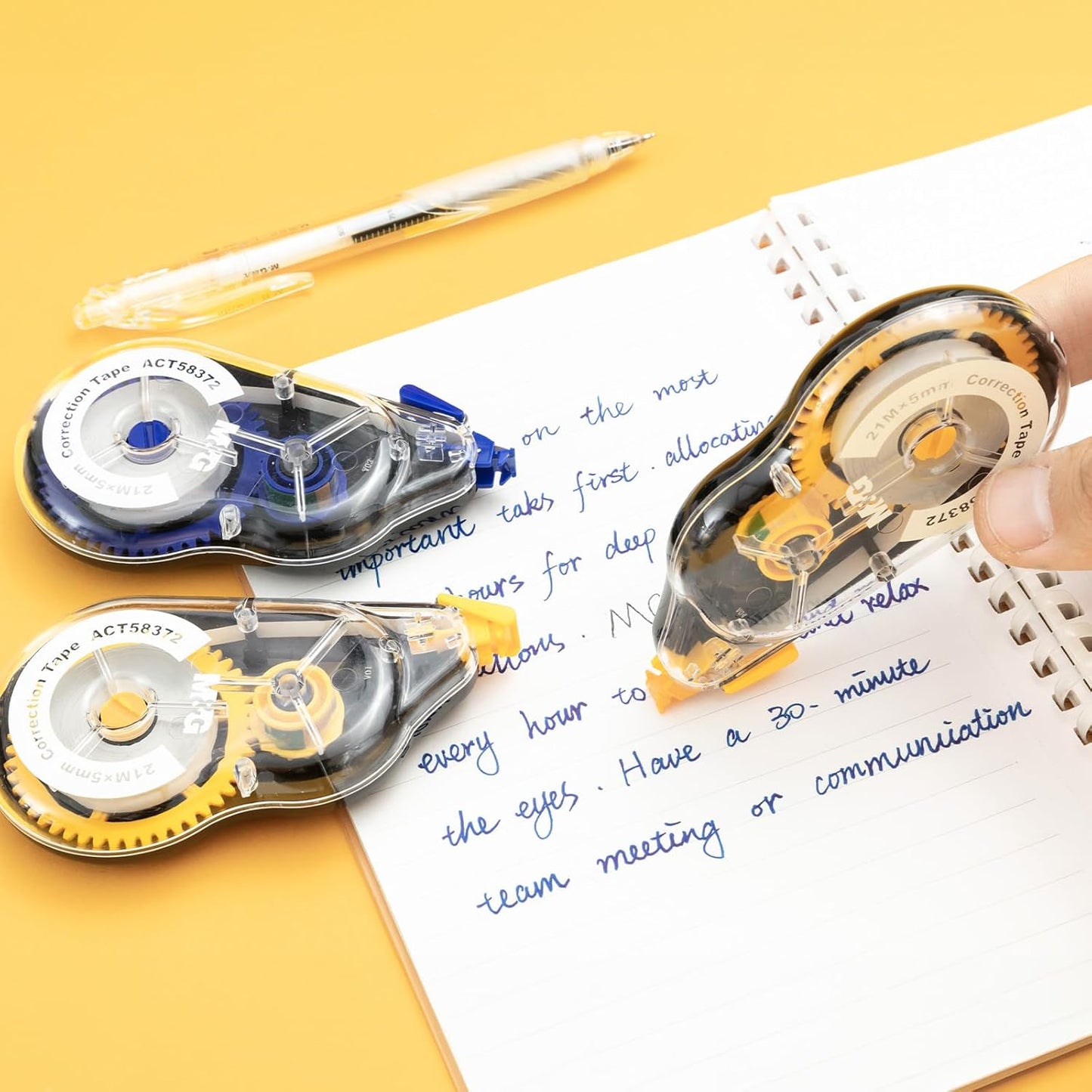 M&G White Correction Tape, Easy to use applicator for Instant Corrections, 39.37 Ft/Pack,for Office (6 Pack, 12M/472"x 0.2")