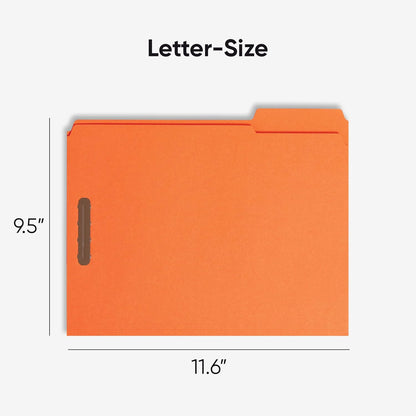 Smead Fastener File Folders, Reinforced 1/3-Cut Tabs, 2 Fasteners, Letter Size, Blue, 50 per Box (12040)