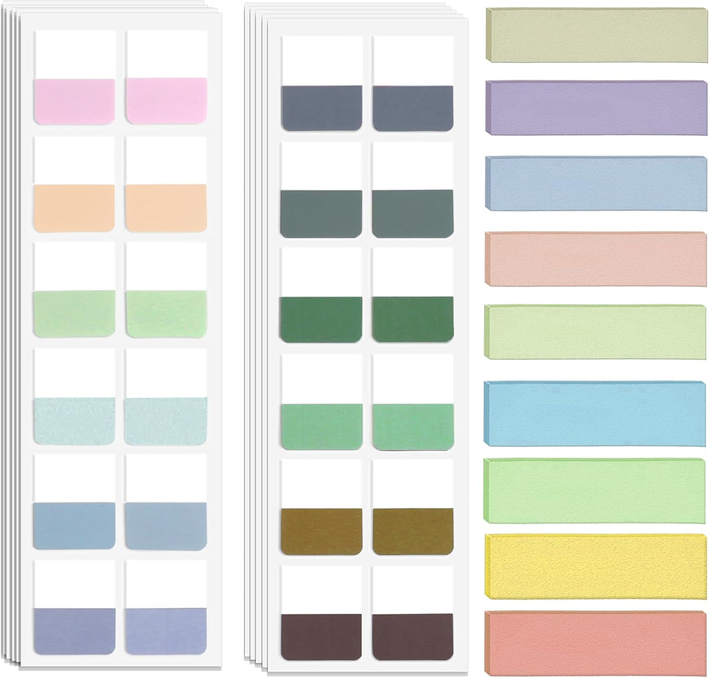 Potanro Sticky Tabs 1200 Pcs Sticky Book Tabs Colorful Annotation Tabs, Writable Transparent Sticky Notes Page Sticky Notes for School Supplies and Office Supplies (6 Sheets)