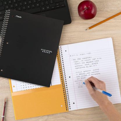 Five Star Spiral Notebook + Study App, 3 Subject, College Ruled Paper, 8-1/2" x 11", 150 Sheets, Fights Ink Bleed, Water Resistant Cover, Amethyst Purple (38746)