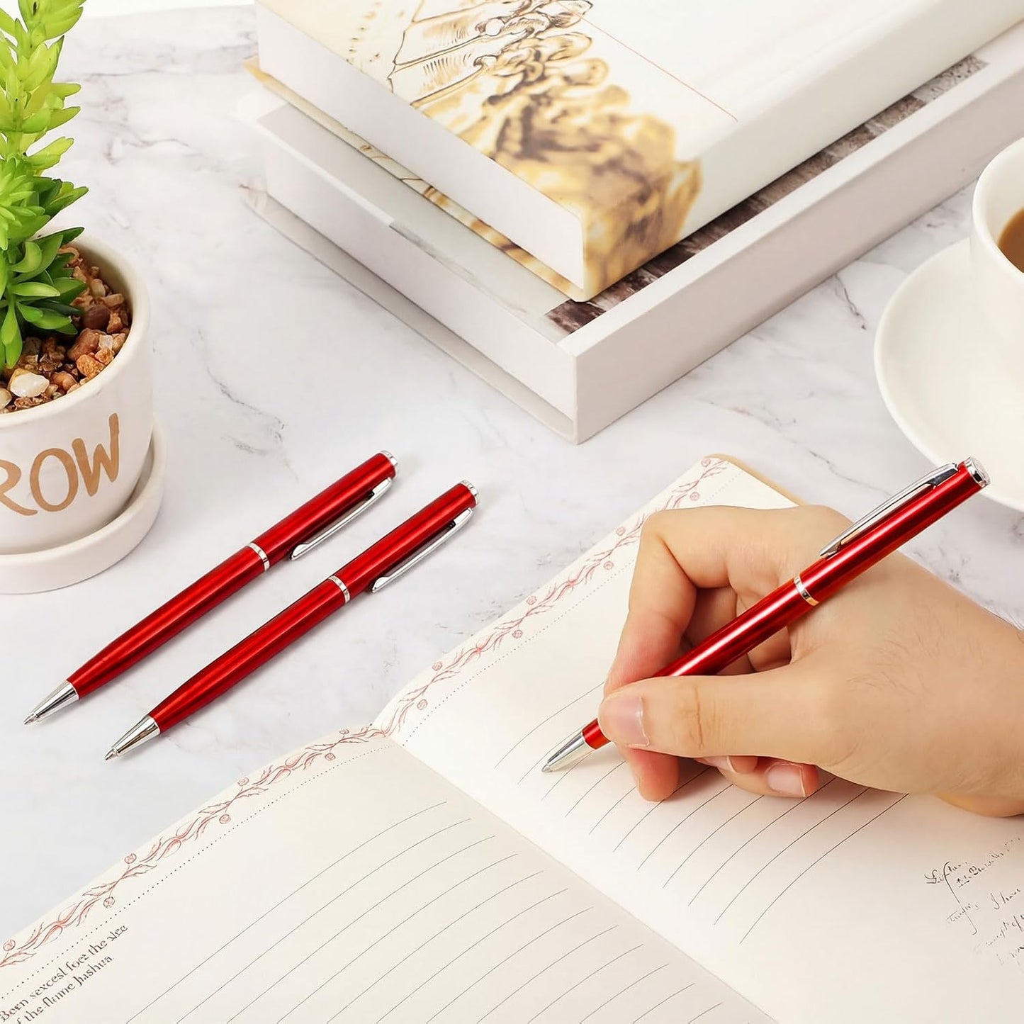 Zonon 240 Pcs Gold Metal Slim Ballpoint Pens Bulk Retractable Metallic Black Ink 1 mm Medium Point Smooth Writing Pens for Wedding Business Office Supplies Students Teachers Men Women Present