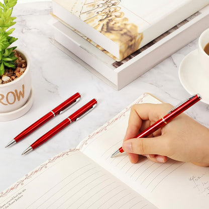 Zonon 240 Pcs Gold Metal Slim Ballpoint Pens Bulk Retractable Metallic Black Ink 1 mm Medium Point Smooth Writing Pens for Wedding Business Office Supplies Students Teachers Men Women Present