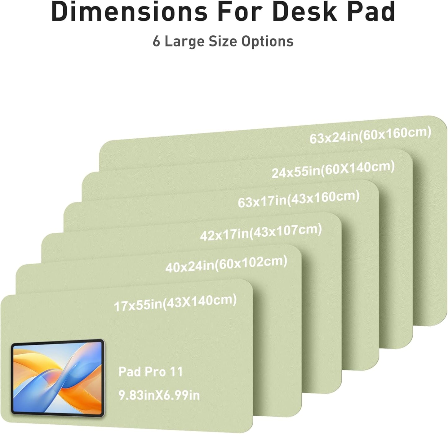 Aothia Leather Desk Pad Protector, Mouse Pad, Office Desk Mat, Non-Slip PU Leather Desk Blotter, Laptop Desk Pad, Waterproof Desk Writing Pad for Office and Home (Black,36" x 17") - Colors A