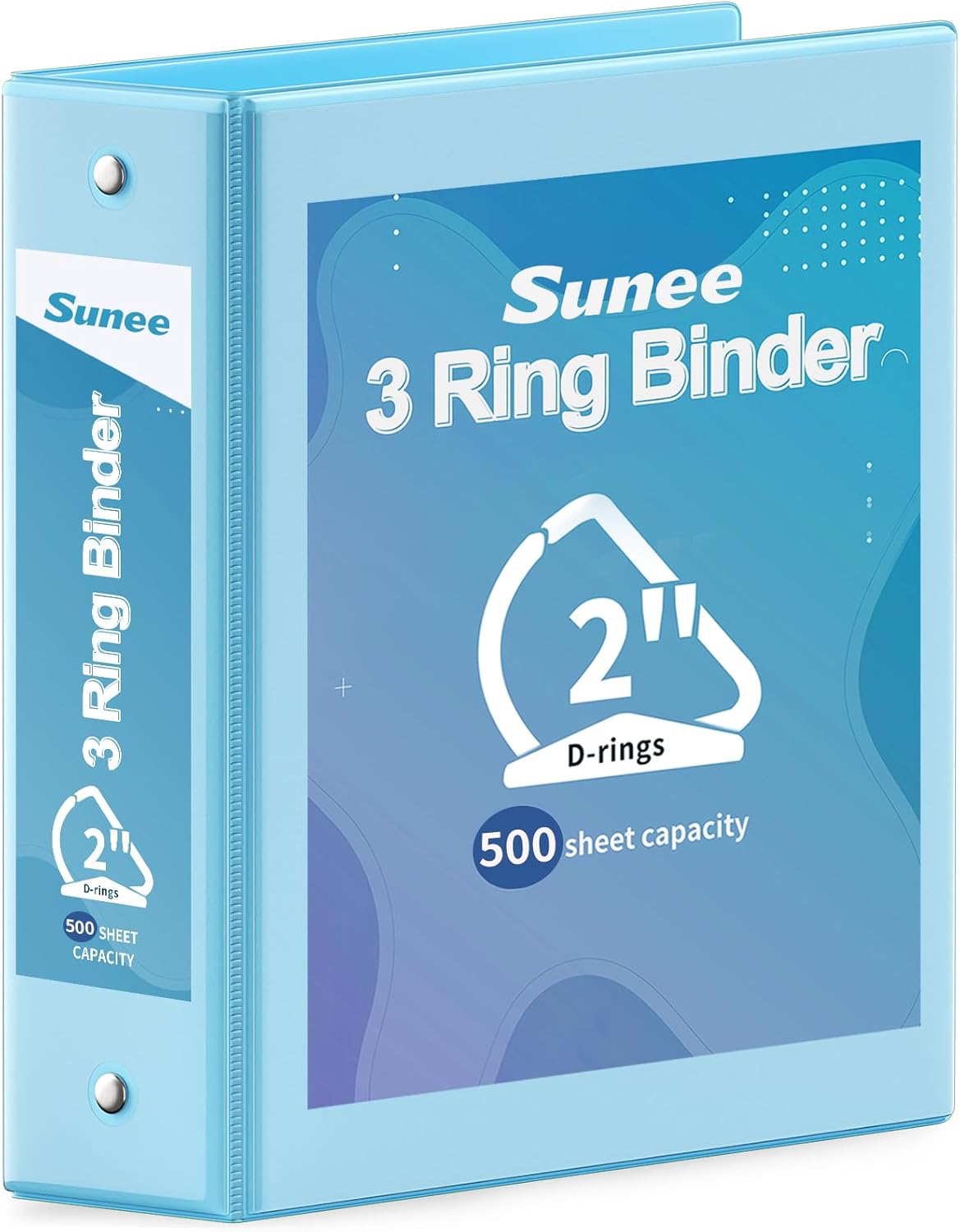 SUNEE 3 Ring Binder 2 Inch, Clear View Binder Three Ring PVC-Free (Fit 8.5x11 Inches) for School or Office Supplies, Light Purple, 1 Pack