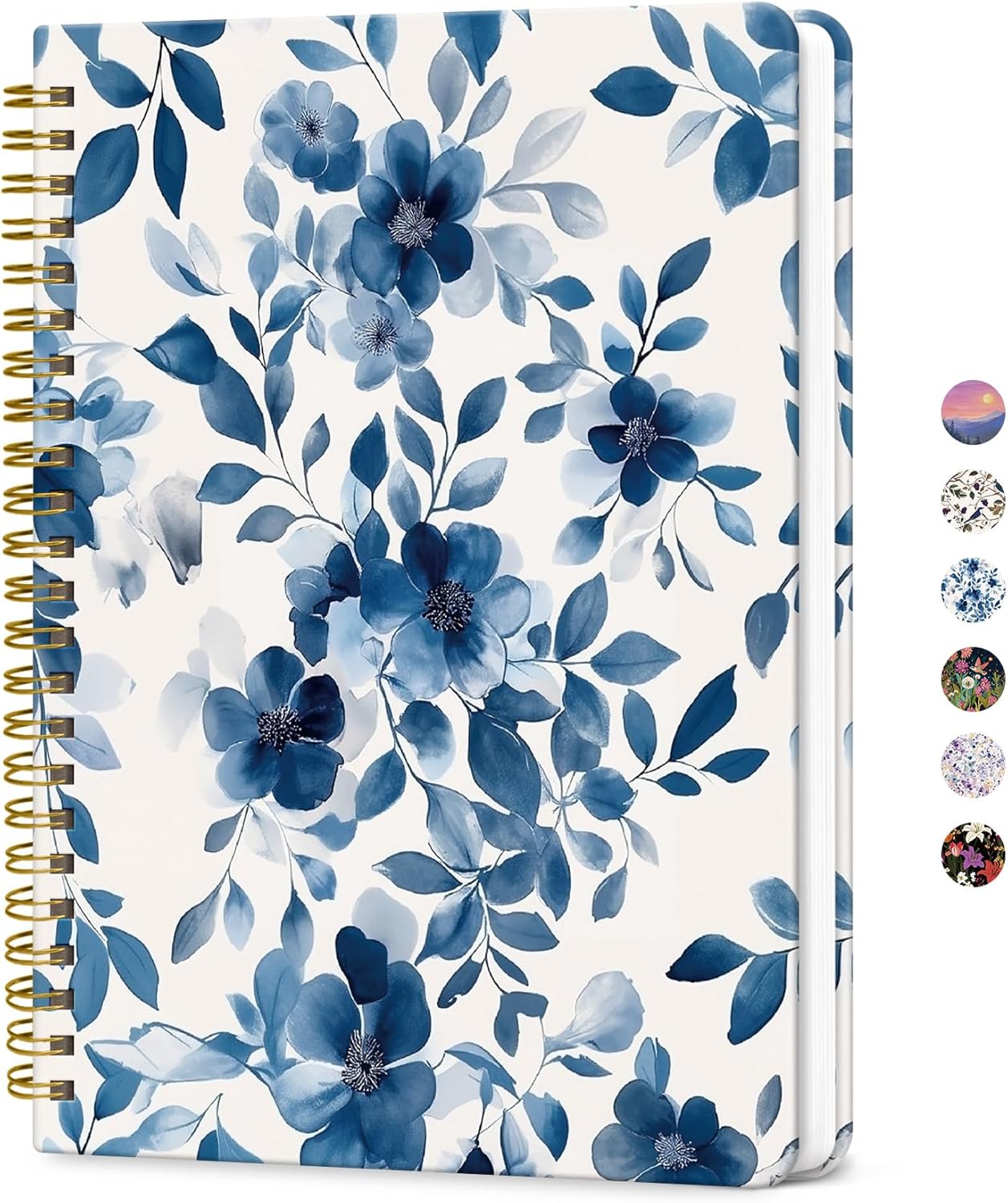ZOTIA Lined Spiral Journal for Women, A5 Pretty Hardcover Notebook for Work, School & Office Writing, Aesthetic Writing Journal College Ruled, 140 Pages, 5.8" x 8.3", Twilight Bloom
