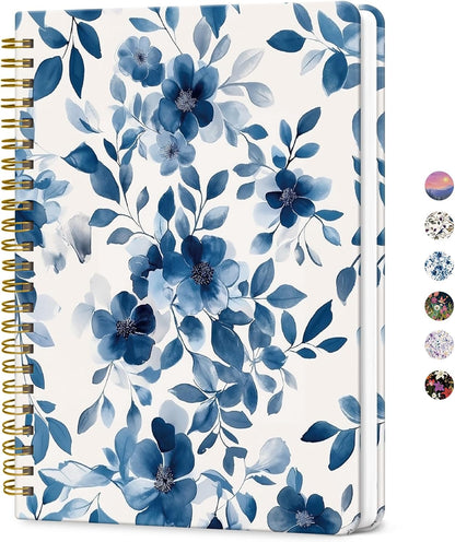 ZOTIA Lined Spiral Journal for Women, A5 Pretty Hardcover Notebook for Work, School & Office Writing, Aesthetic Writing Journal College Ruled, 140 Pages, 5.8" x 8.3", Twilight Bloom