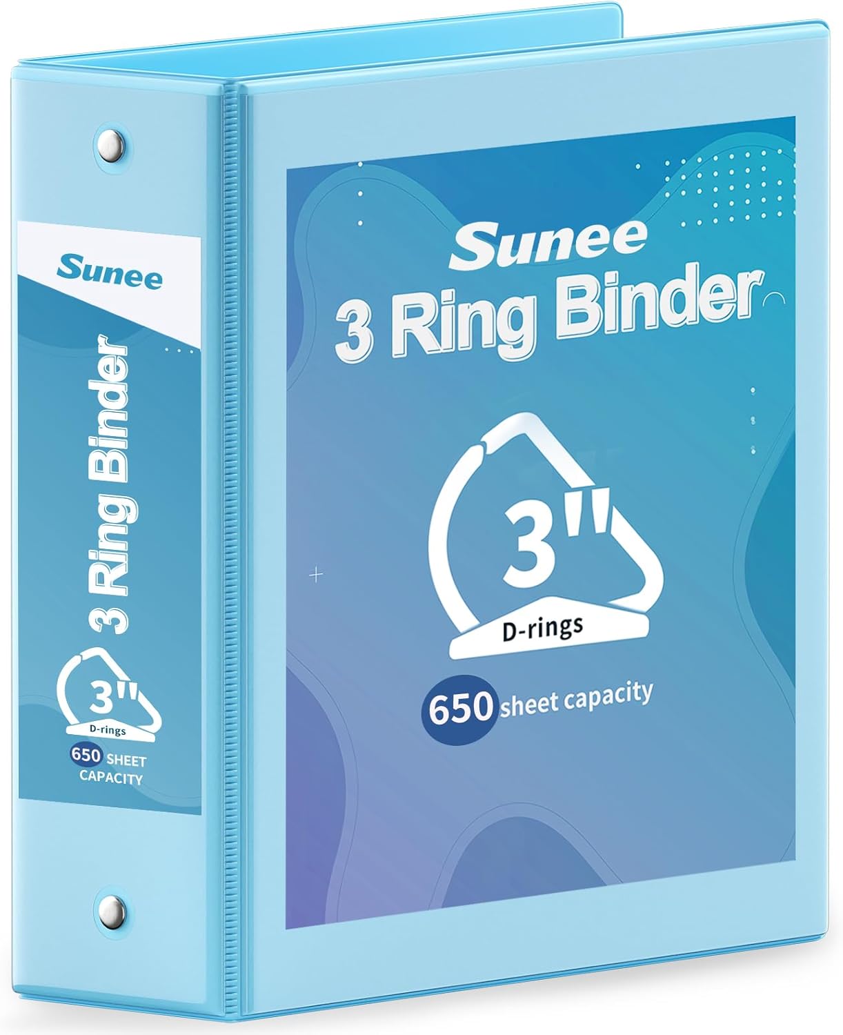 SUNEE 3 Ring Binder 2 Inch, Clear View Binder Three Ring PVC-Free (Fit 8.5x11 Inches) for School or Office Supplies, Light Purple, 1 Pack