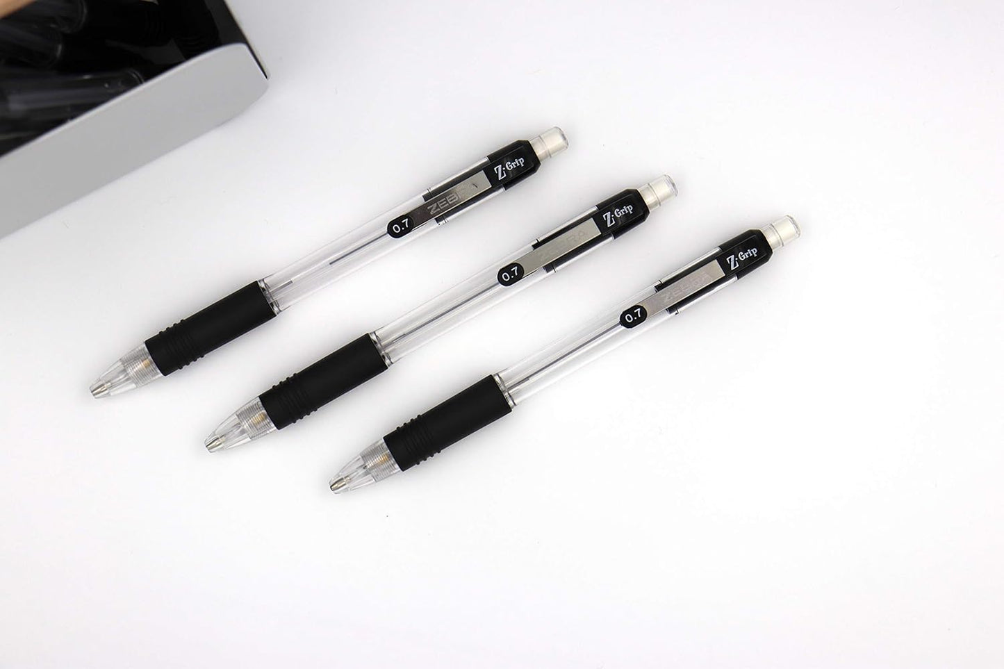 Zebra Pen, Z-Grip Mechanical Pencil, Smooth Writing, Latex-Free Grip, 0.7mm Lead, #2 HB, Pre-Loaded with Lead and Eraser, for School, Office, Everyday Use, Refillable, Clear Barrel, 24-Pack, (15241)