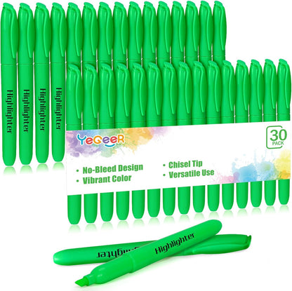 YEGEER 30 Pack Yellow Highlighters Bulk, Quick Dry No Bleed Chisel Tip Markers for School Classroom Office Supplies, Teachers Students Adults Kids