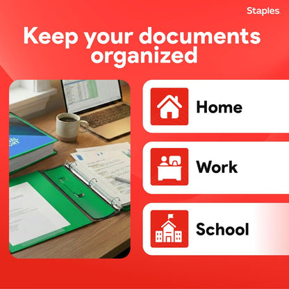 Staples Better Binder 2-Inch D-Ring View Binder, Reinforced Spine, Holds Up to 540 Sheets, Teal, for Office & School