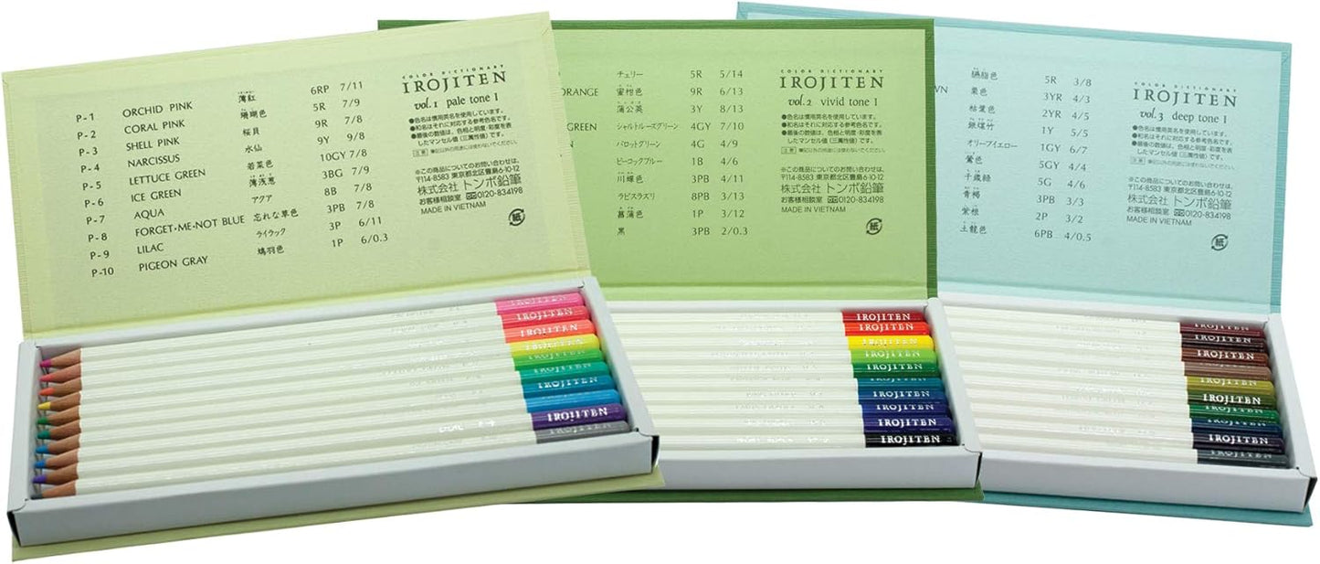 Tombow 51526 Irojiten Colored Pencil Dictionary Set, Woodlands, Set of 30. Beautifully Crafted Wax-Based Colored Pencils with Enamel Finish