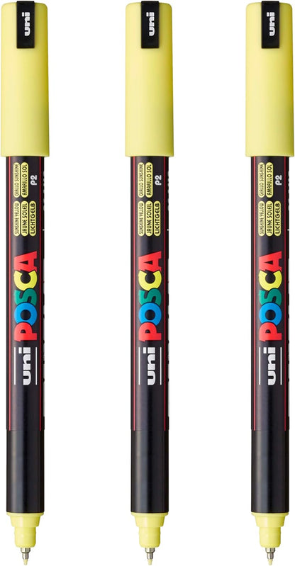 posca PC-1MR Water-Based Paint Markers, Extra Fine Tip (0.7mm), White, 3 Count