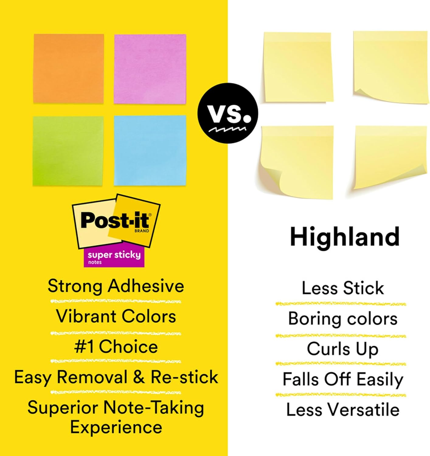 Post-it Super Sticky Notes, 24 Sticky Note Pads, 3 x 3 in., School Supplies, Office Products, 2X the Sticking Power, Supernova Neons Collection