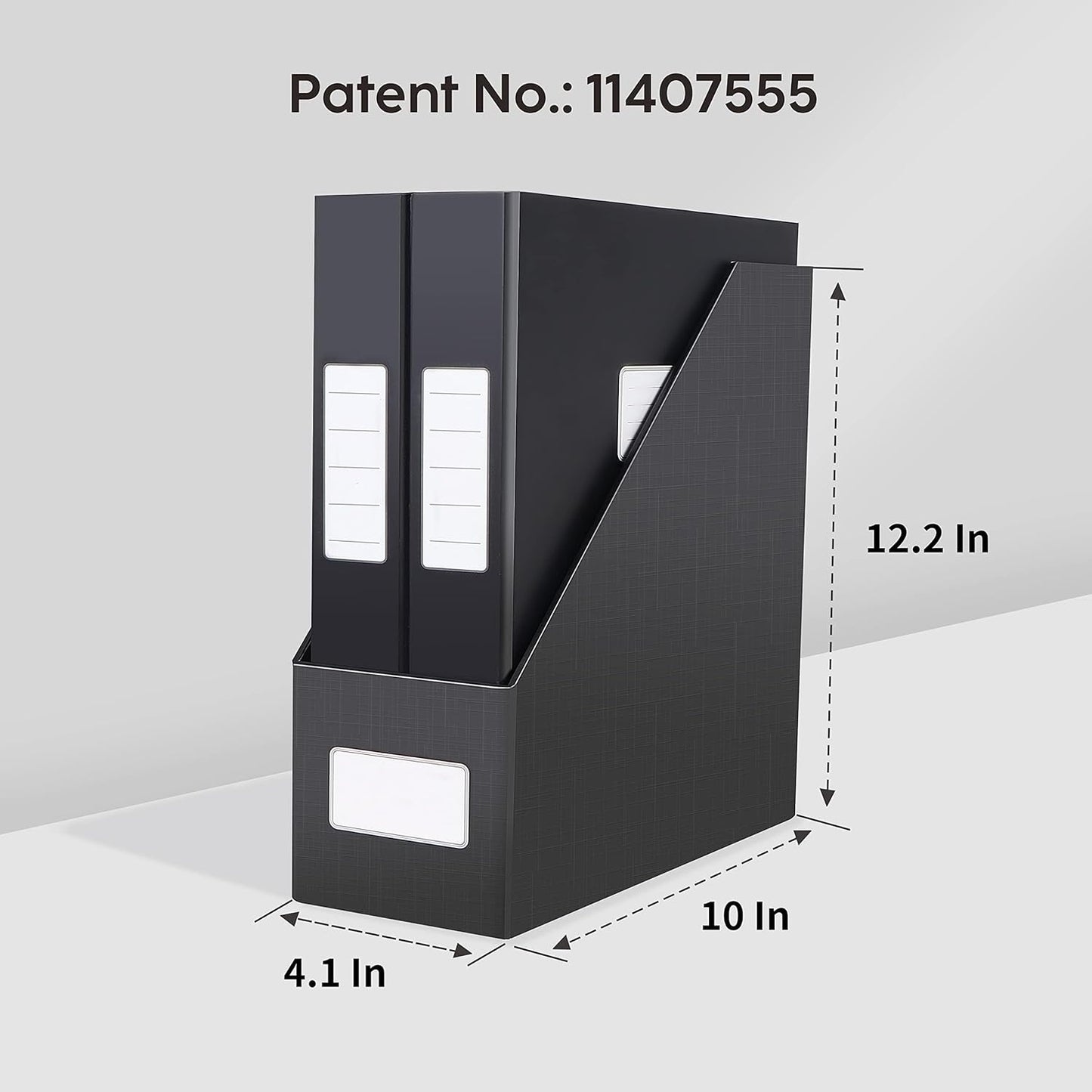 JiaWei White Magazine File Holders, 3 Packs Sturdy Cardboard File Rack, Office Organization Desktop Storage File Box Binder for Shelves and Desk, Folder Holder for Office or Classroom