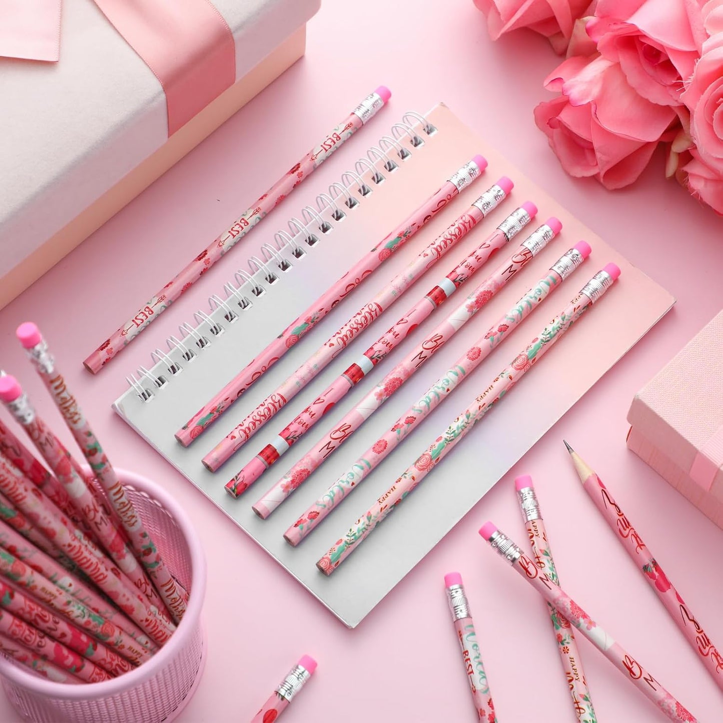 Fullhawl 120 Pcs Witch Party Favor Pencil Bulk Pink and Green Pencil Gift Witch Party Favors for Office School for Pink and Green Movie Supplies