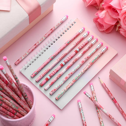 Fullhawl 120 Pcs Witch Party Favor Pencil Bulk Pink and Green Pencil Gift Witch Party Favors for Office School for Pink and Green Movie Supplies