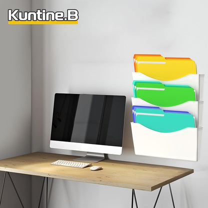 Kuntine.B 3 Pack Clear Single Pocket File Holder Hanging Wall Organizer, Wall Mount Mails Magazines Organizer for Office and Home